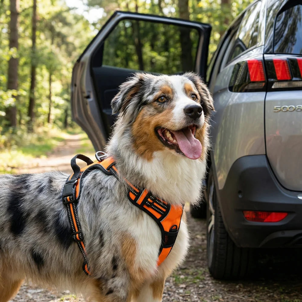 Harnais chien anti-traction compatible avec voiture