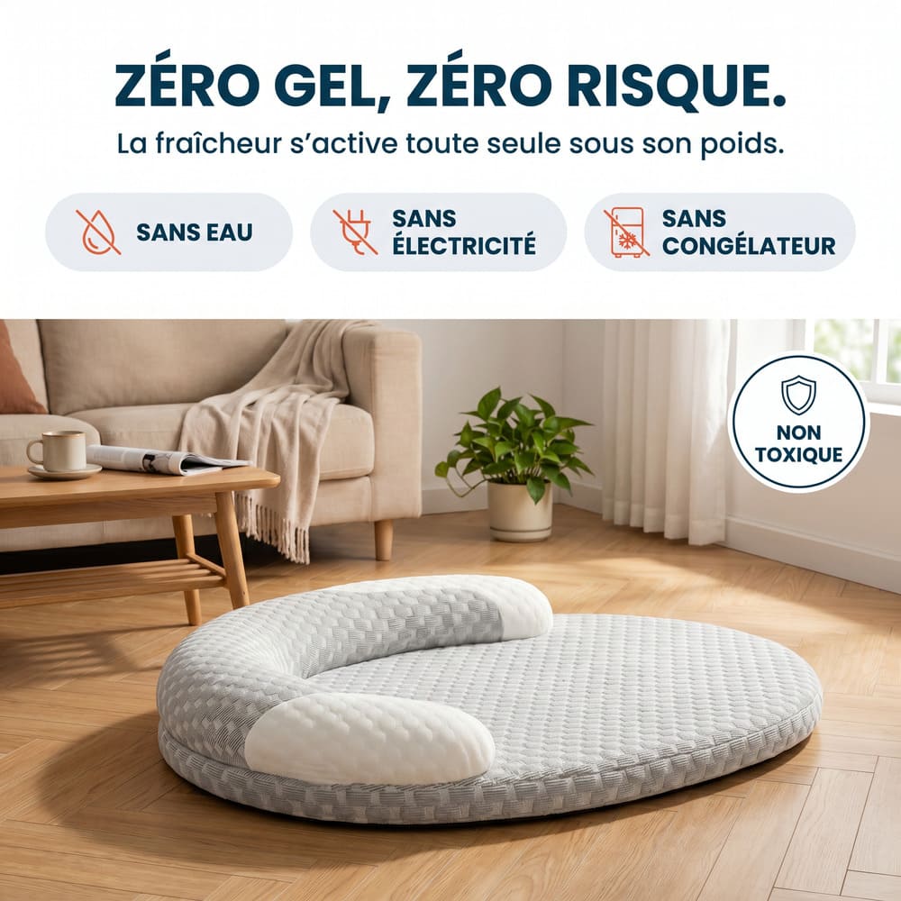 Matelas rafraîchissant pour chien sans gel